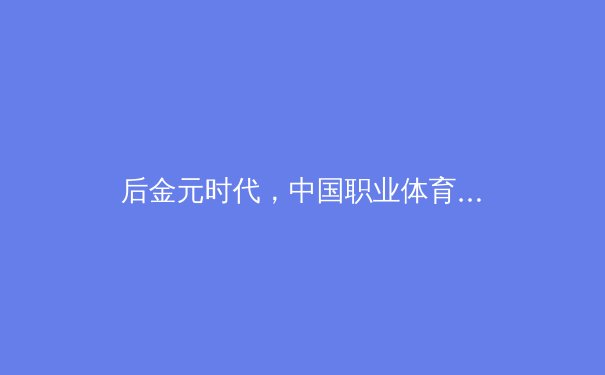 后金元时代，中国职业体育的理性回归与价值重构 - 3